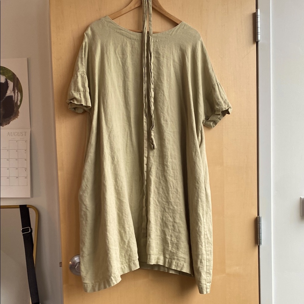 notPERFECTLINEN light green loose dress